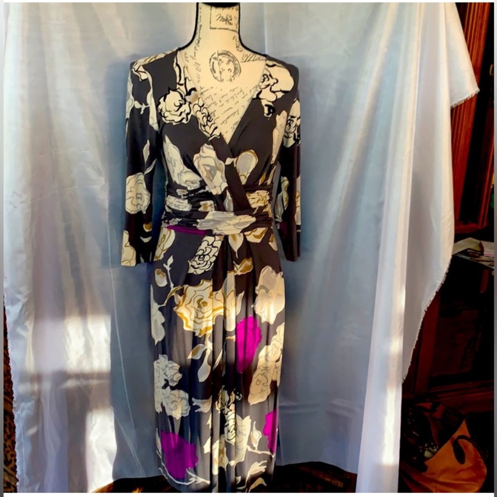 Vintage Faux Wrap Dress size 10 no stains no rips